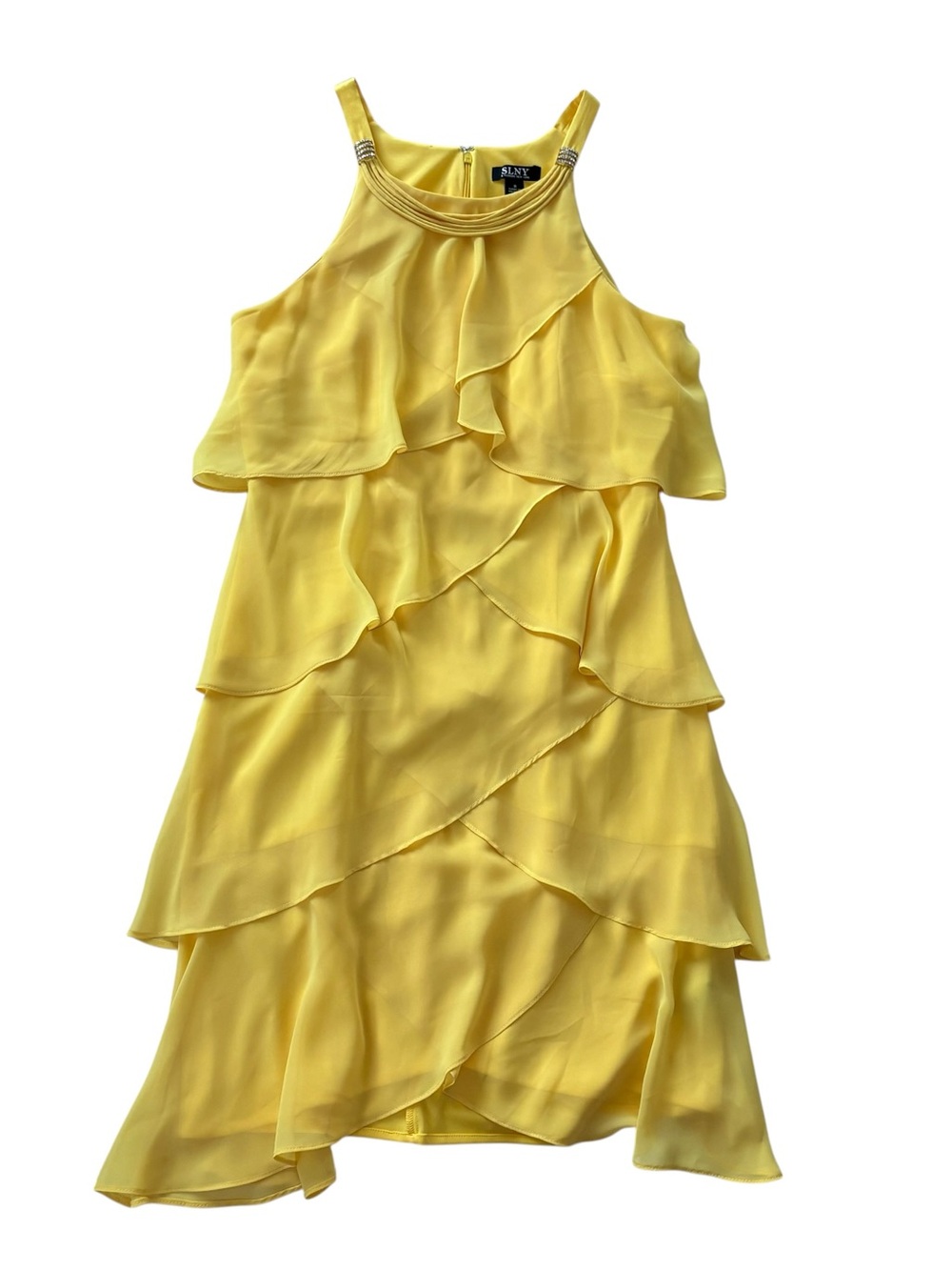 Vintage Yellow Flowy Fairy Ruffle Mini Dress